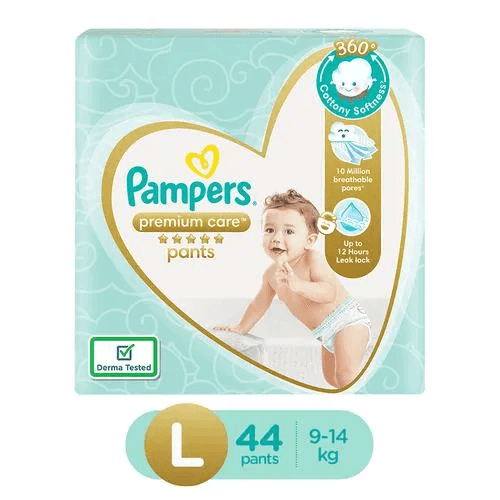 Pampers Premium Care Diapers Large 44 Pcs