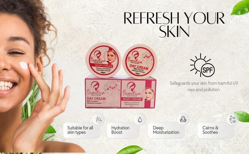 Beautica Advanced Skin Whitening Cream with Coconut Extracts for Day and Night, 30gm view 3