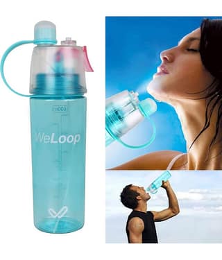 ND BROTHERS Drinking 2 in 1 Spray and Water Drinking Bottle Multicolour 600 mL Plastic Water Bottle set of 1