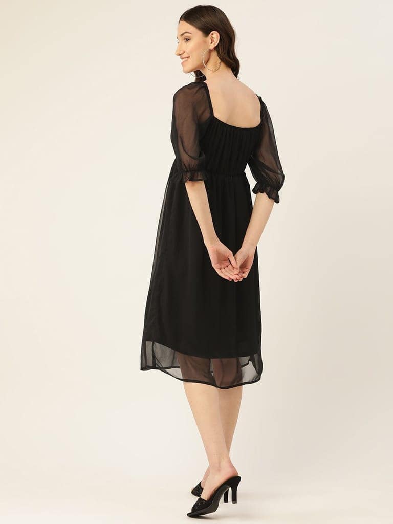 Rue Collection Gathered Sweetheart Neck Chiffon Fit & Flare Dress view 2