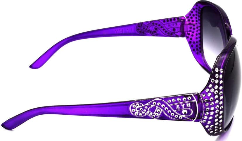 Hrinkar Unisex Round Sunglasses Violet & Red Frame, Grey Lens (Large) - Pack of 2 view 4
