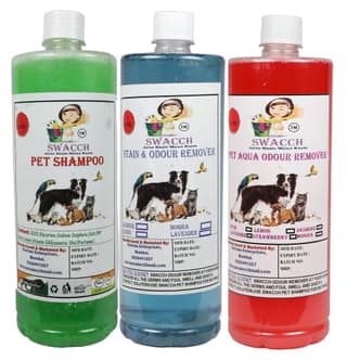 Swacch Shampoo (Neem Alovera) + Deodorizer (Rose) + Stain Remover (Lavender) (1 Litre) (Combo Pack of 3)