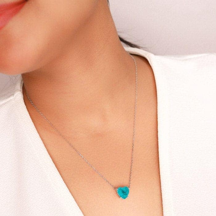 Silver Sea Blue Necklace view 2