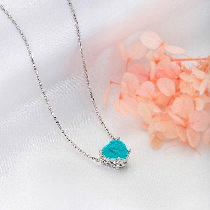 Silver Sea Blue Necklace view 3