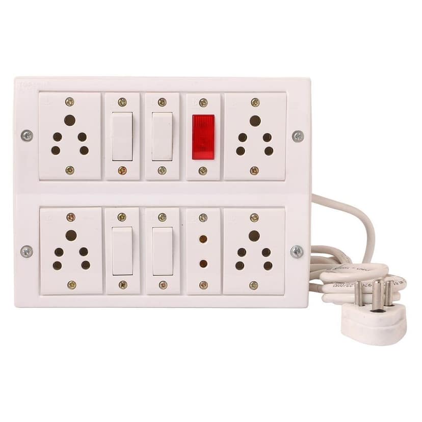 Spike Buster Fitted with 5 Sockets(5 Amp),4 Switches(5 Amp) 1 Indicator and 8 Metre Wire with 5Amp Plug
