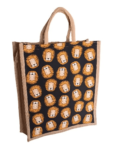 Eco-Friendly Lion Print Jute Tote Bag for Shopping & Gifting view 3