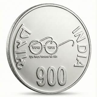 900 Rupees 2024 Ram Mandir, Ayodhya Silver-plated Fantasy Coin Silver Edition
