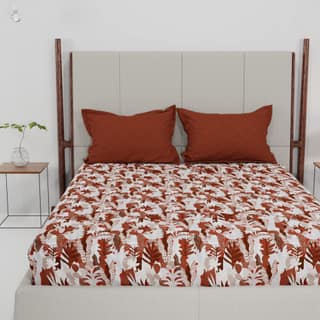 Trident Queen Sheet Set, 100% Cotton, 144 Thread Count, Queen Size Bedsheet Set with 2 Pillow Covers, Superior Softness, Oeko-Tex Certified, Dusk and Down Bedsheets Collection