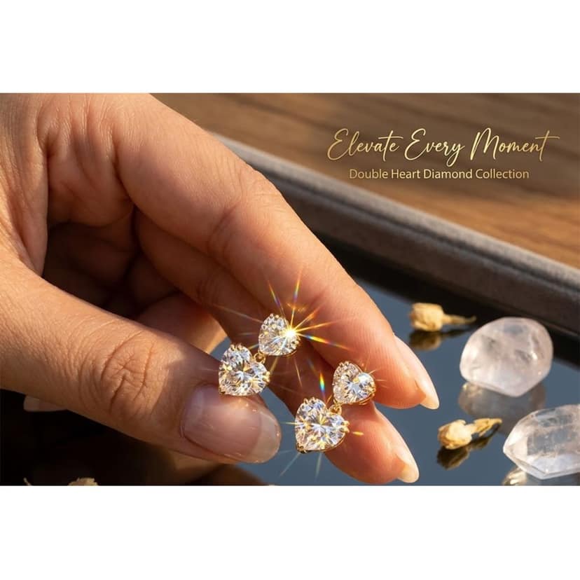 Romantic Heart Solitaire Earrings | 18K Gold Plated Crystal Heart Drop Earrings for Women | Every day & Party Wear Pair of 1 view 10
