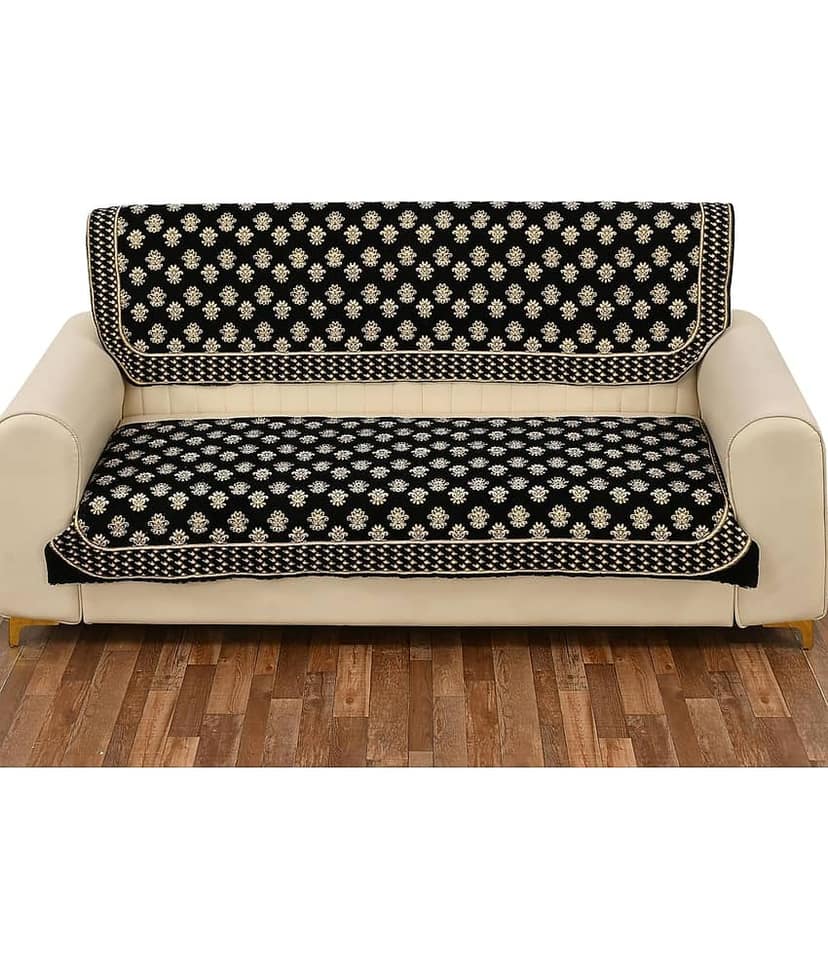 FURNISHING HUT 3 Seater Chenille Sofa Cover ( Pack of 1 ) view 2
