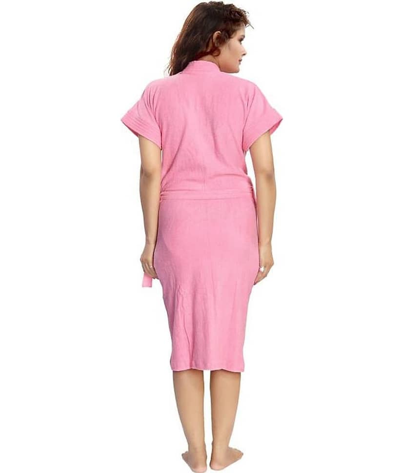 Poorak Pink Free Size Bathrobe ( Pack of 1 ) view 2