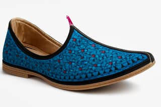 Raj Sakhi Leather Male Juti - Blue