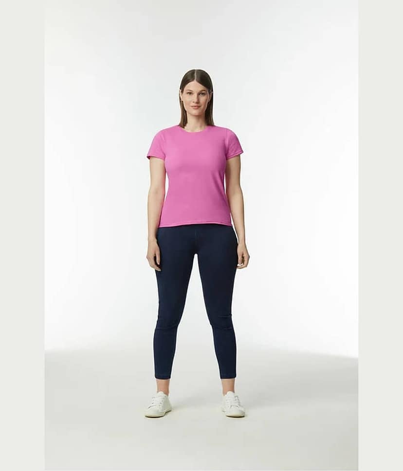 Gildan Women Cotton Solid Regular Fit Round Neck T-Shirt ( Multicolor 1 ) view 4
