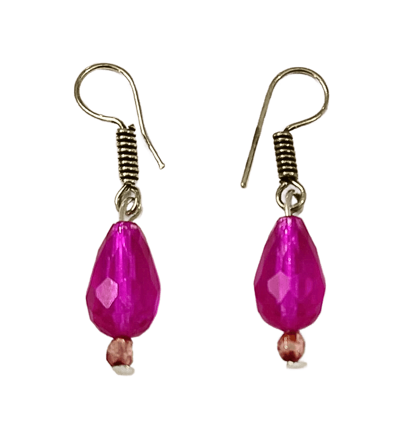 Drop Glass Bead Earrings-(ER-05)