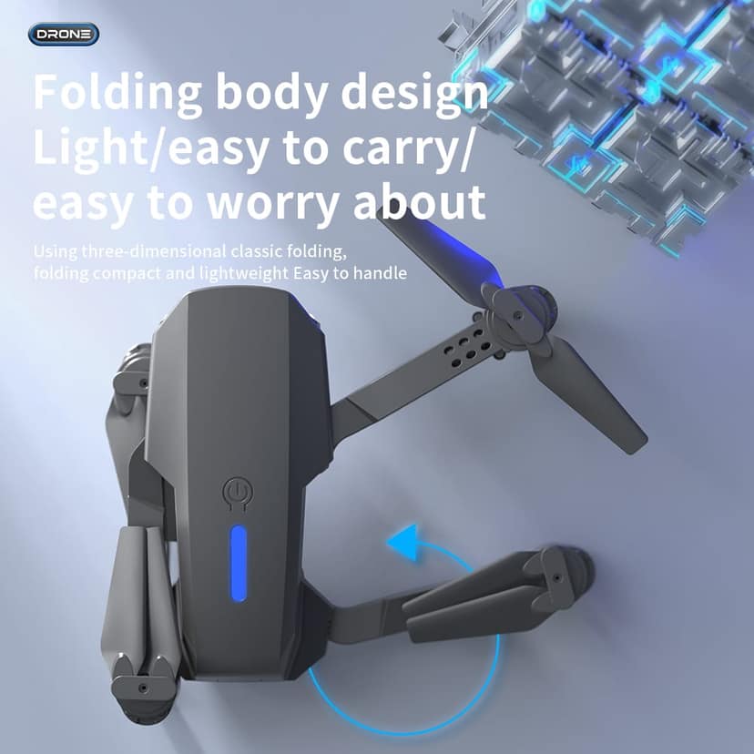 E88 Foldable Drone with 4K HD Double Camera | Dual Battery | Remote Control Mini Drone for Beginners view 8