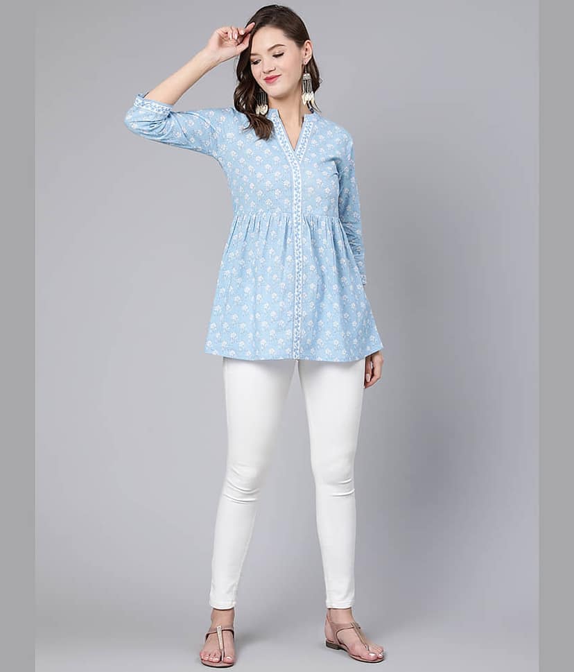 Cotton Short Kurti For Women (Pack of 1)