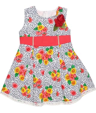 Babeezworld 100% Cotton A-line For Girls ( Pack of 1 , Multi )