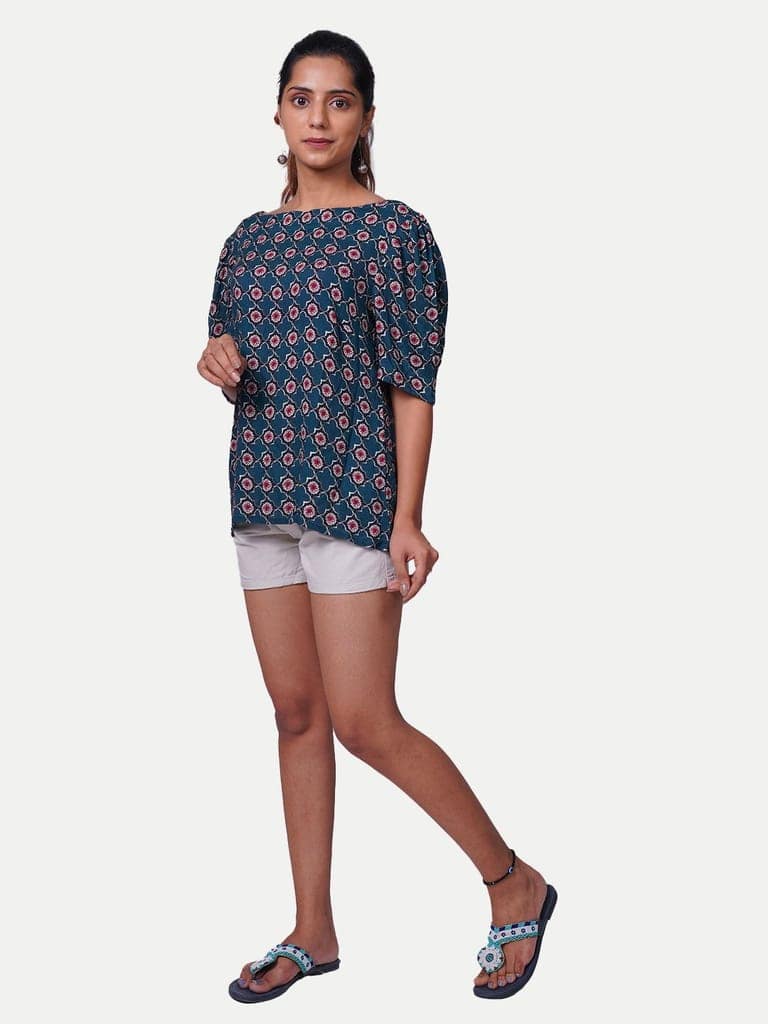 Women Dark Grey Printed Blouse view 3