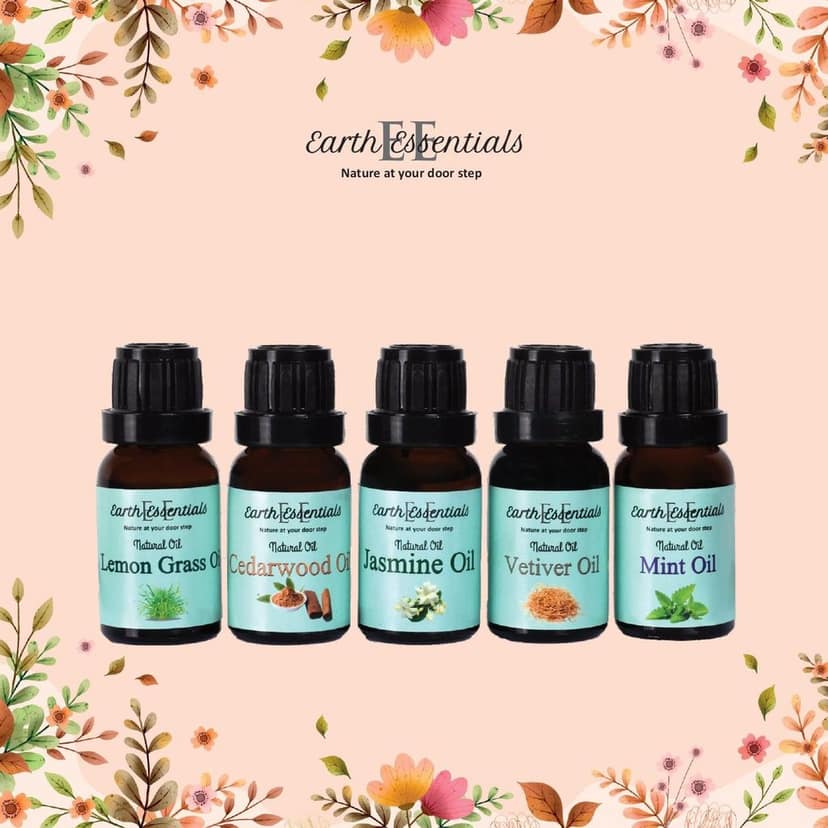 Essential oils Set of 5 Aroma oil 75 ml | diffuser Oil for home Office & Hotel Spa| Genuine oils Rosemary , Orange ,Lemongrass , Mint & Cedarwood view 2