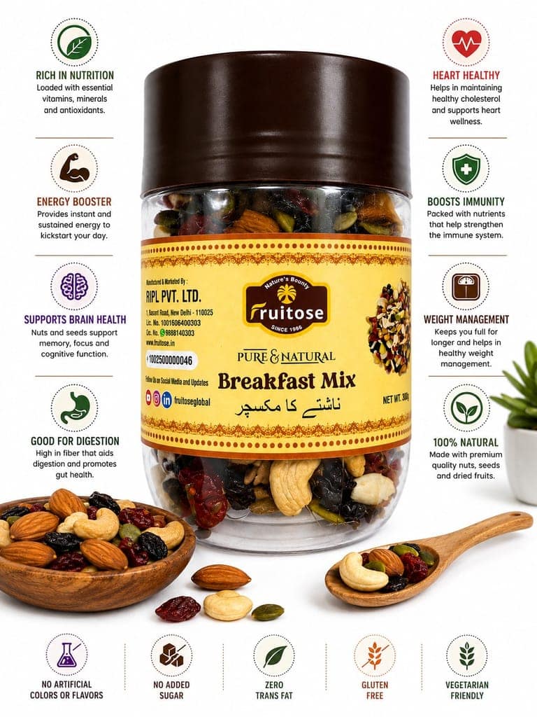 Fruitose Pure & Natural Breakfast Mix 300g view 3