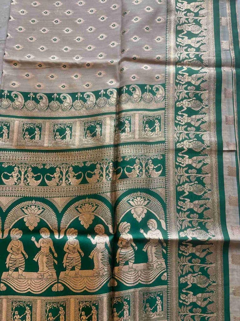 Tissue Banarasi Saree with Temple Zari Motif view 5