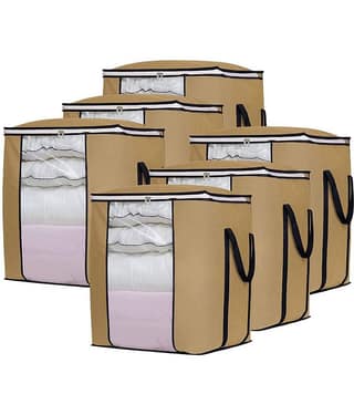 Double R Bags - Beige Fabric Storage Bag & Trunk Pack of 1