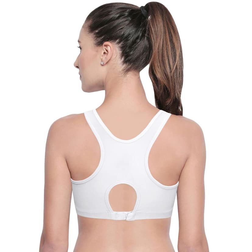 Bodycare Women Cotton Spandex Full Coverage Non Padded Sports Bra Bra E1612-W view 3