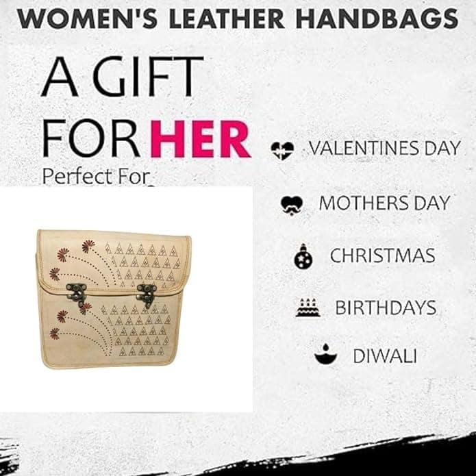 Bhakri Devi Handicrafts Made of Leather with Attachable Shoulder Strap Sling Bag For Women & Girl view 4