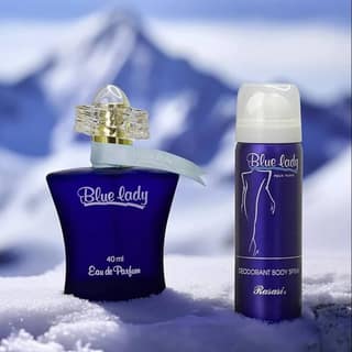 Rasasi Blue Lady Eau De Parfum 40ml with Free Deodorant Spray – Elegant Floral Perfume for Women
