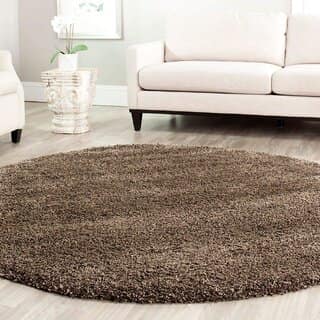 GALLERY HOME Silky Smooth Anti-Skid Shaggy Round Carpet with 2 inch Thickness (8x 8 Round, Gold M5)
