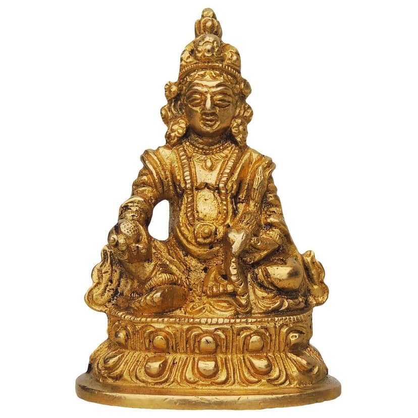 Brass Kuber Ji Idol - Handcrafted Home Temple Statue, Height : 3.5 Inch (BSMAS396 E) view 2