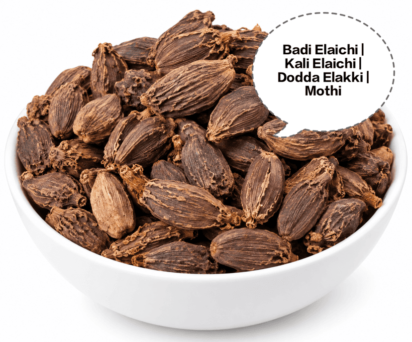 Badi Elaichi | Kali Elaichi | Dodda Elakki | Mothi Velchi | Black Cardamom view 2