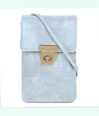 Cherry Tree Light Grey Faux Leather Sling Bag