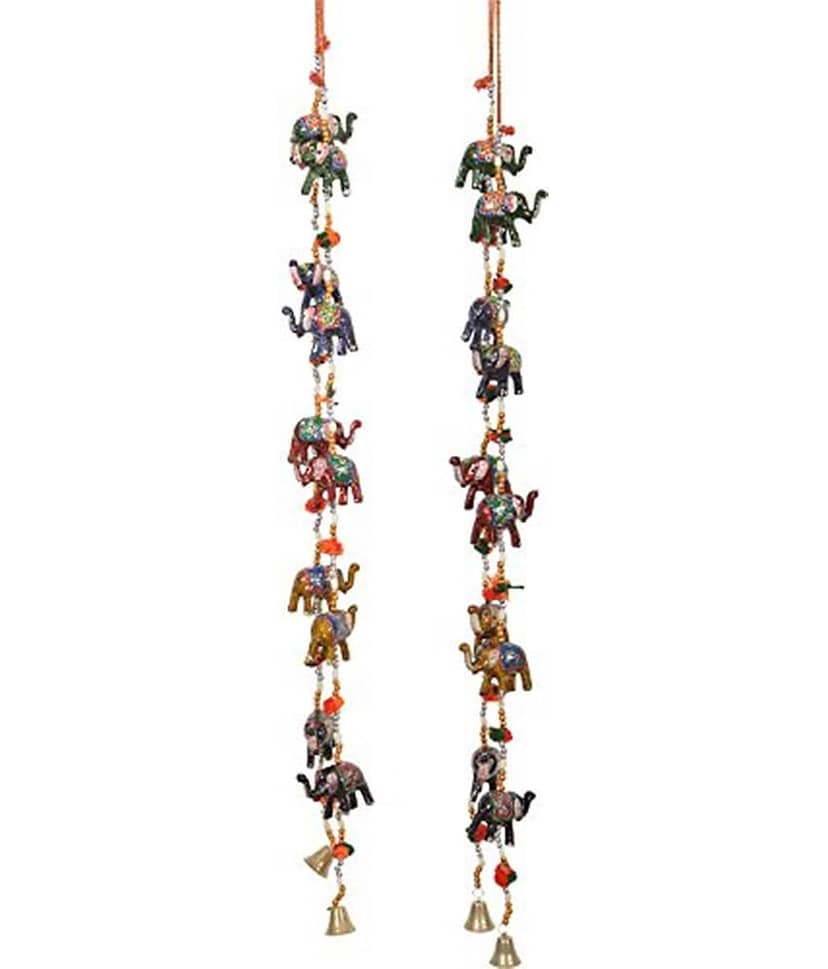 Handicraft Rajasthani Elephant Wall / Door Hanging Toran , Decorative Showpiece - 90 cm