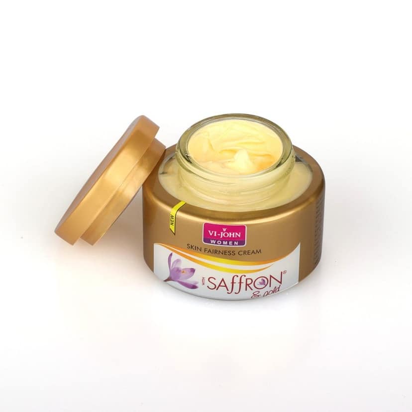 VI-JOHN Women Gold Saffron Fairness Cream For Uneven Skin Tone & Rejuvenate Skin | Chemical Free Face Cream For Radiant Glow And Dark Spots (All Type Skin) 50GM (Pack Of 6) view 5