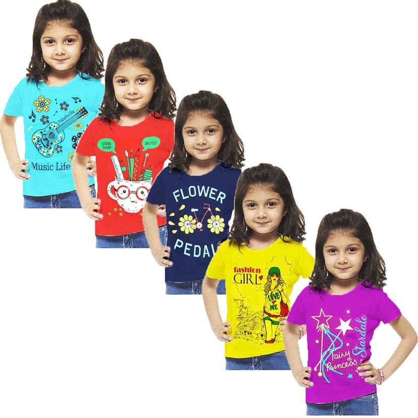 APN GIRLS HALF SLEEVE T-SHIRTS PACK OF (5) view 7