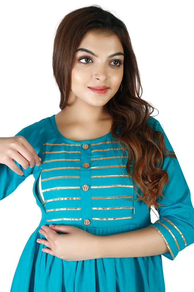 Maternity Gown: Stylish Rayon Feeding Kurti for Pregnancy and Breastfeeding view 4