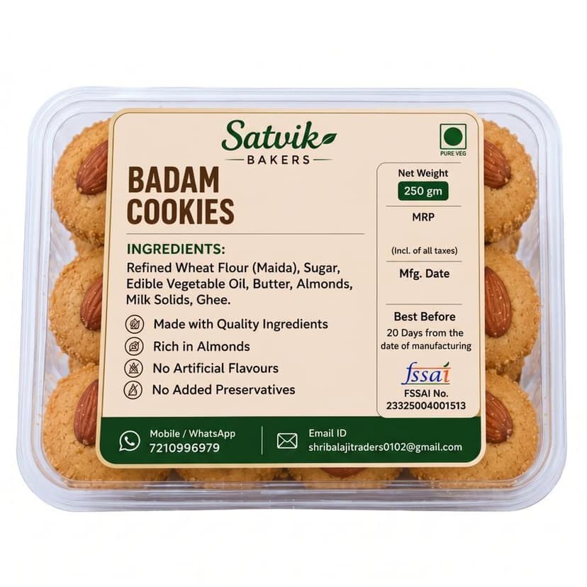 Badam Cookies - 250 gm view 2