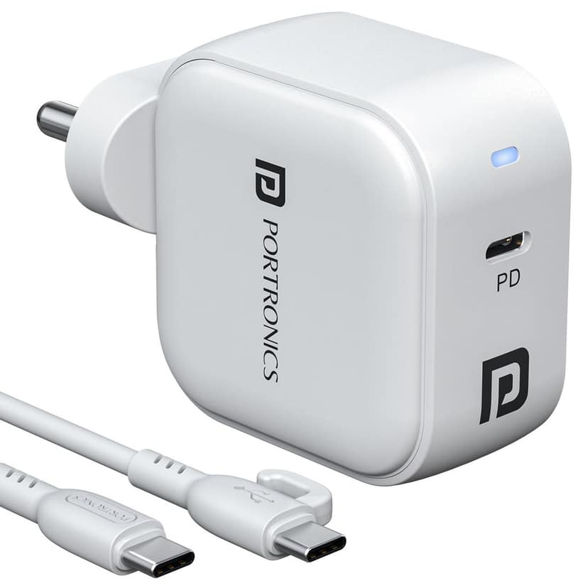 Portronics 45W Adapto 45C Type C SuperFast Charger Adaptor with Type C Cable
