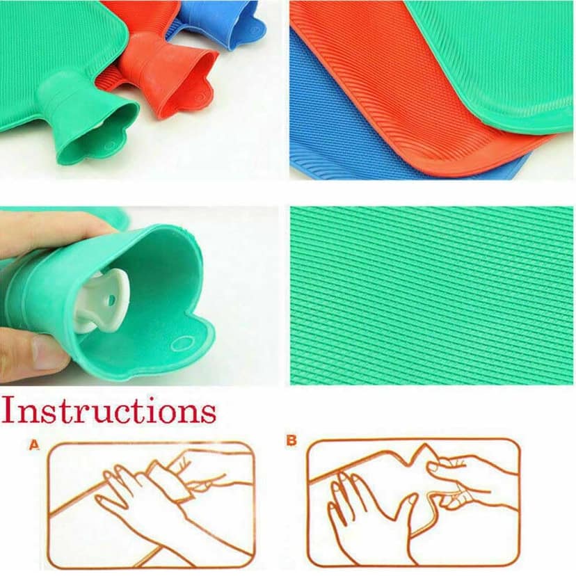 DESCO Hot Rubber Water Bag, Heating Pad Hot Water Bottle & Rubber Bottle For Hot Water Bag For Pain Relief – 2 Litre (Multicolor) Pack of 1 view 2
