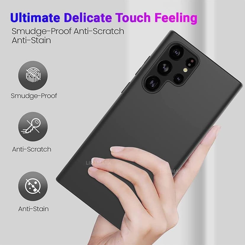 LIRAMARK Liquid Silicone Soft Back Cover Case for Samsung Galaxy S22 Ultra view 3
