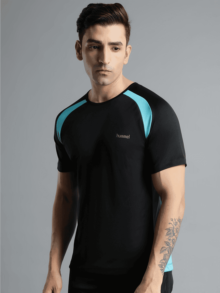 Calin Round Neck Half Sleeve Solid Regular fit Polyester T-shirt for Men Comfortable Breathable Fabric Stretchable for Everyday Use Ideal for Yoga Training Gym Running or Performance view 2