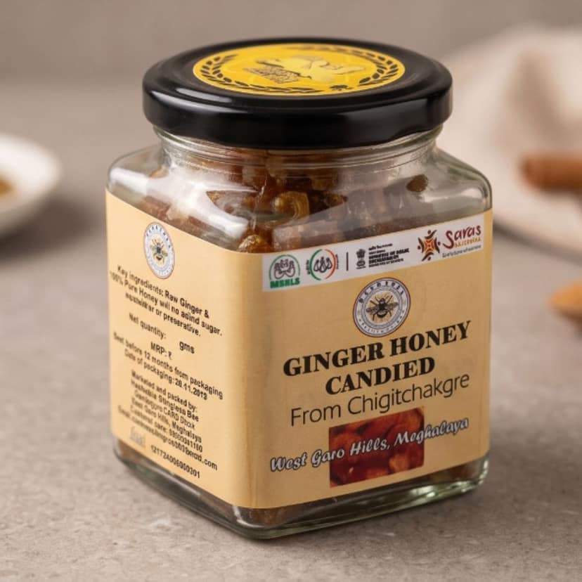 Hashabia Stingless Bee Candied Ginger Honey - 100 gm view 3