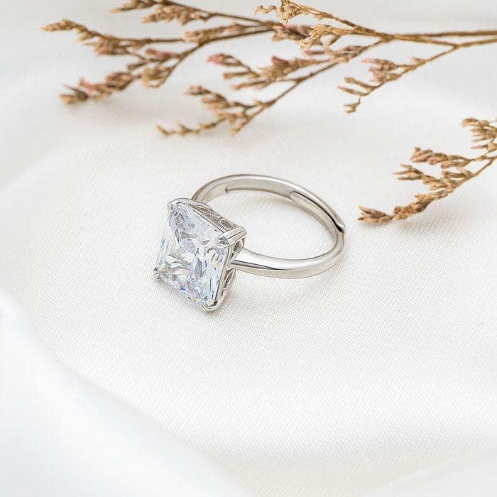 Silver White Crystal Radiant Ring view 3