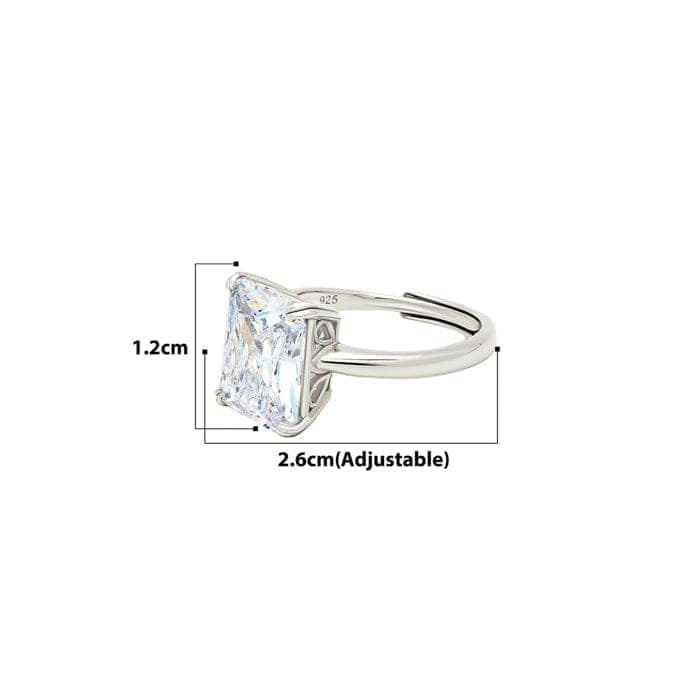 Silver White Crystal Radiant Ring view 4