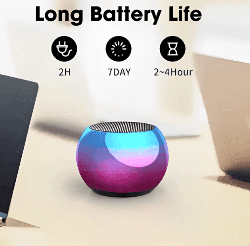 Mini Wireless Bluetooth Speaker with Heavy Metal Electroplating Round Speaker 10 W Bluetooth Laptop/Desktop Speaker (Multicolor, 2.0 Channel) view 3