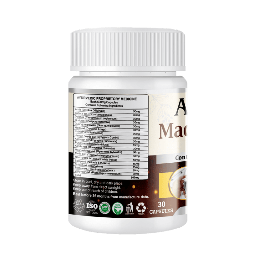 ATHARVA Madhunasini Diabetes Capsules (Reduces blood sugar levels, Reduce absorption of sugar-carbs, Maintains balance blood pressure ) view 2