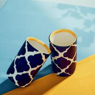 Ceramic Glass Pack of 2 Mughal Design