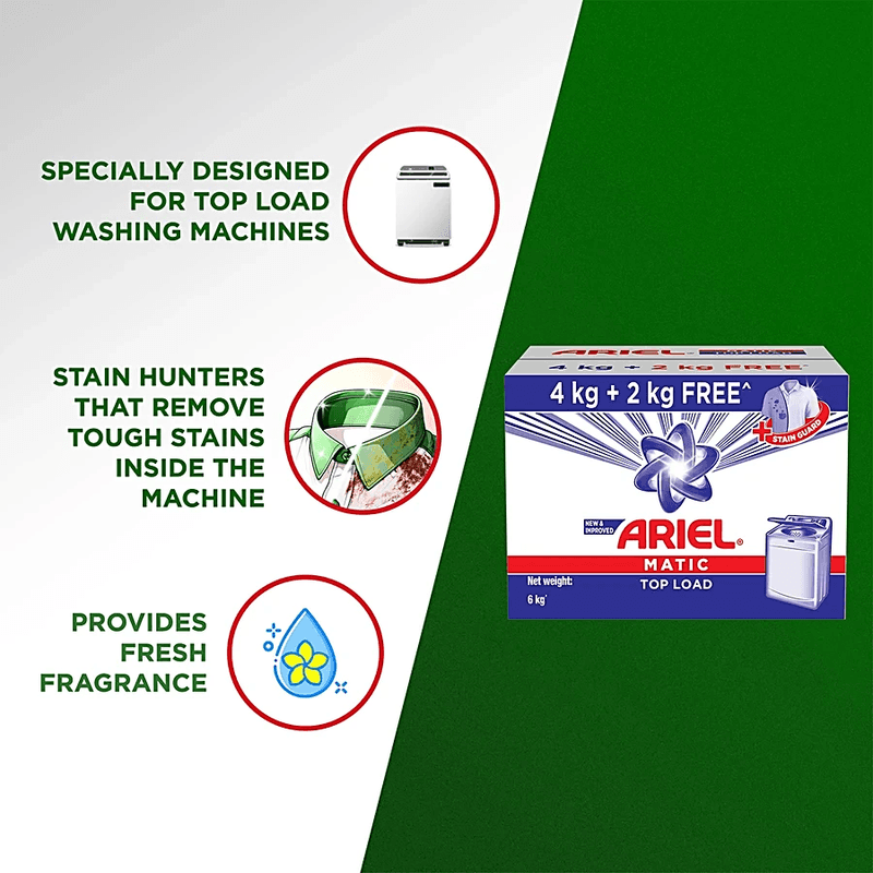 Ariel Matic Top Load Detergent Washing Powder, 4 Kg (Get 2 Kg Free) view 5