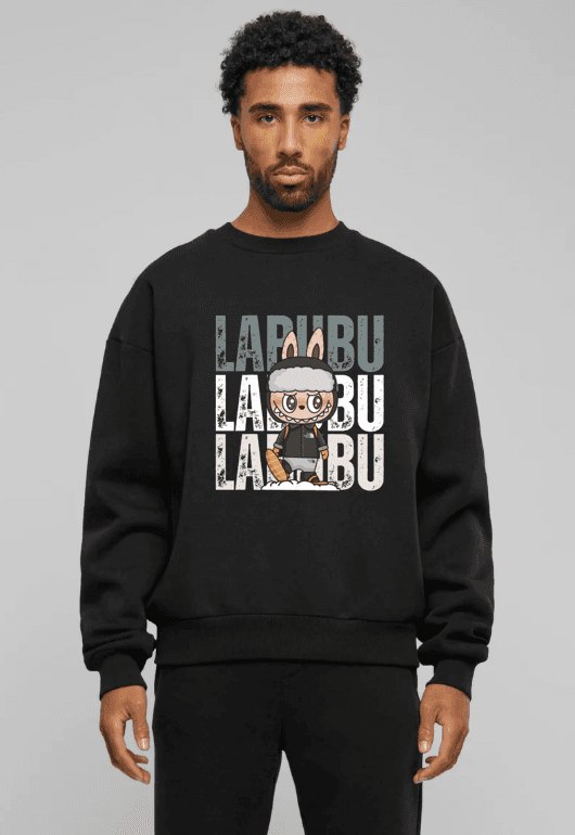Oversized Crew Neck Sweatshirt: Labubu view 2